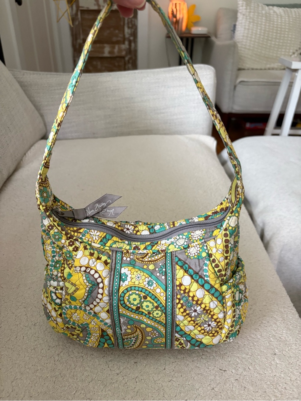 Vera Bradley Shoulder bag in Lemon Parfait print.